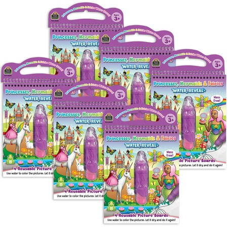Teacher Created Resources Princesses, Mermaids & Fairies Water Reveal Book, 6PK TCR21009